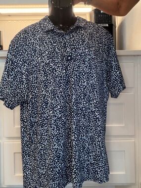 Mens Bad Bunny Dri fit Polo, navy print